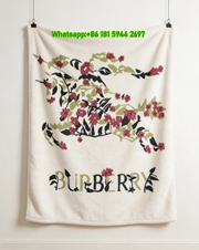 Burberry Floral Equestrian Flannel Sofa Throw Blanket B001